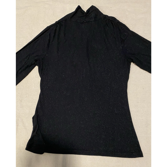 Rafaella Knit Blouse Womens Size Medium Black w Sparkles Pullover Stretch Top - Picture 5 of 13